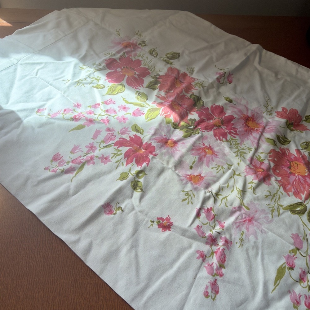 Vtg Springmaid Luxury Muslin‎ "Prelude" Pillowcase Pink Floral 100% Cotton